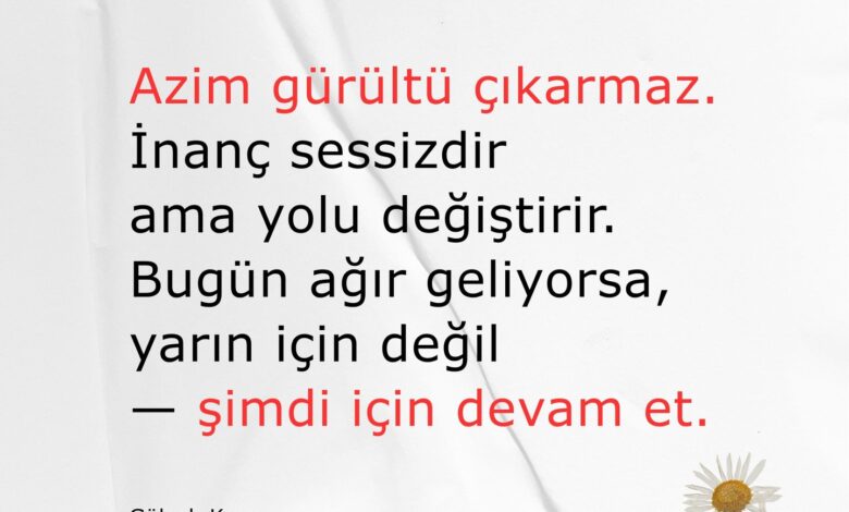 Gürültü çoksa, doğru yoldasındır. Sessizliğini koru. ındalıkyolculuğu
